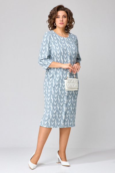 Платье демисезонное повседневное из трикотажа и шерсти Орхидея 1500 - фото 7