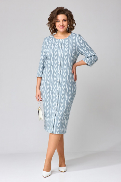 Платье демисезонное повседневное из трикотажа и шерсти Орхидея 1500 - фото 1