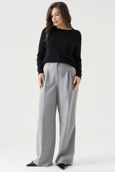 Джемпер из вискозной пряжи с классическим рукавом и резинкой Панда 206240w черный - фото 2