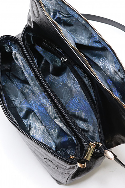 Сумка классическая из натуральной кожи черная для повседневной носки Galanteya 16524.24с982к45 черный - фото 5