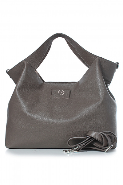 Коричневая кожаная сумка с вышивкой и двумя ручками Galanteya 43923.24с95к45 серо-коричневый - фото 2