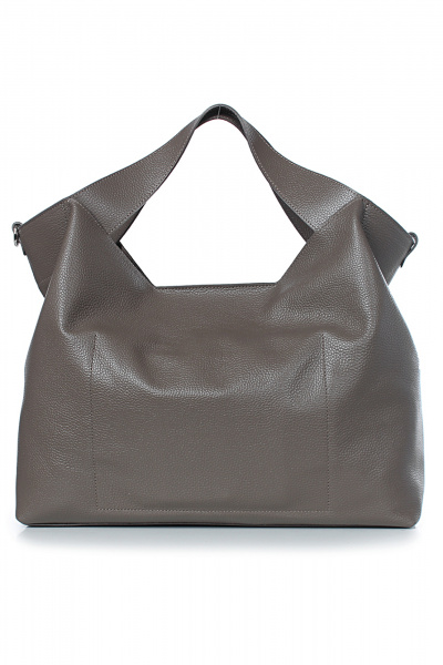 Коричневая кожаная сумка с вышивкой и двумя ручками Galanteya 43923.24с95к45 серо-коричневый - фото 3