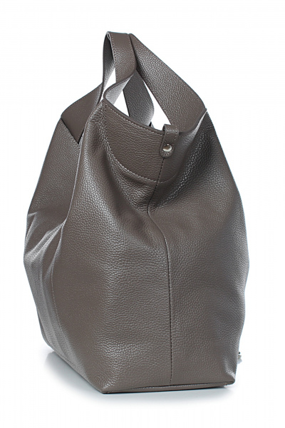 Коричневая кожаная сумка с вышивкой и двумя ручками Galanteya 43923.24с95к45 серо-коричневый - фото 4