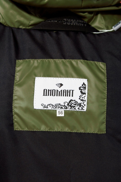 Пальто утепленное демисезонное на молнии с капюшоном Диомант 2024 олива - фото 7