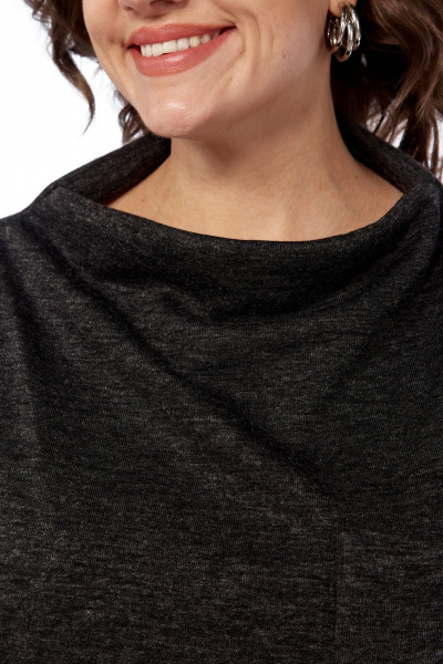 Брюки широкие с резинкой и комплект джемпер из трикотажа Диомант 2021 графит - фото 5