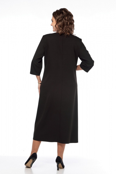 Платье расклешенное с отделочной вставкой и потайной молнией Диомант 2031 черный - фото 8