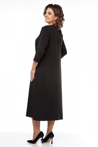 Платье расклешенное с отделочной вставкой и потайной молнией Диомант 2031 черный - фото 7