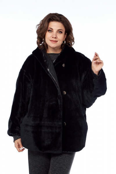 Куртка двухсторонняя из искусственного меха и плащёвки Диомант 2015 черный - фото 12