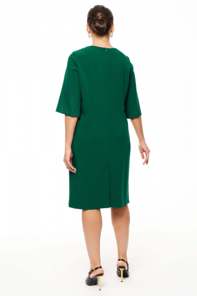 Платье из смесовой ткани с нагрудными вытачками Панда 189680w изумрудный - фото 3