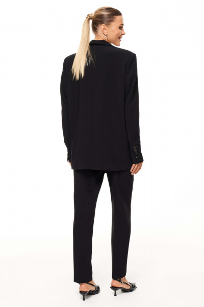 Женские прямые брюки из смесовой ткани с прорезными карманами Панда 192263w черный - фото 2
