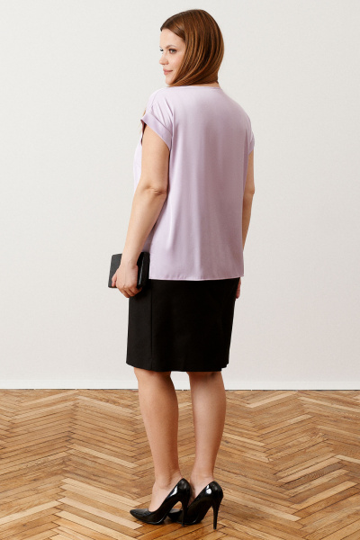 Базовая фиолетовая блузка из струящейся ткани Панда ПА-459343 лиловый - фото 2