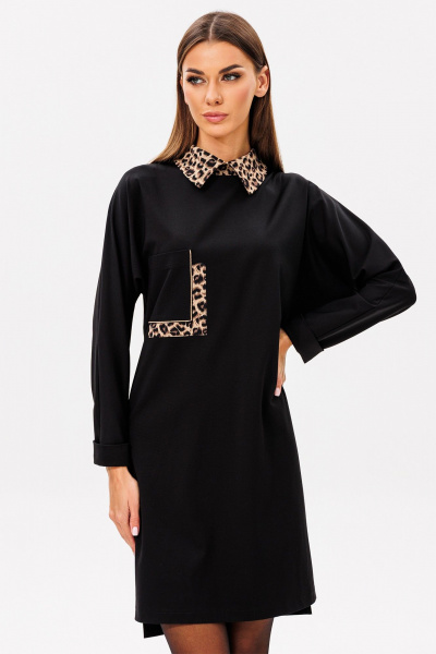 Платье из вискозы и кружева с асимметричным низом VIZAVI 803 - фото 8