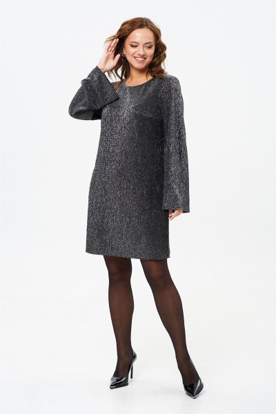 Платье из бархата с кокеткой и рукавами из сетки нарядное Liona Style 918 - фото 5