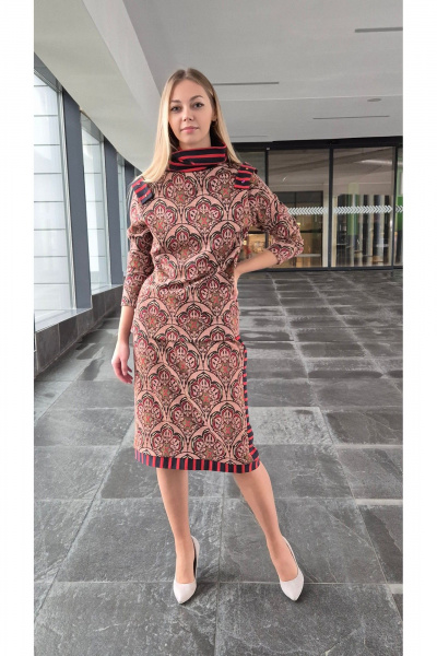 Джемпер и юбка из вискозы и жаккарда с лампасами Shymoda 429-24 - фото 1