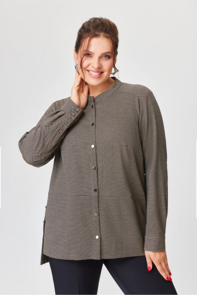 Демисезонная блуза из текстиля в стиле на каждый день DaLi 5373 капучино - фото 1