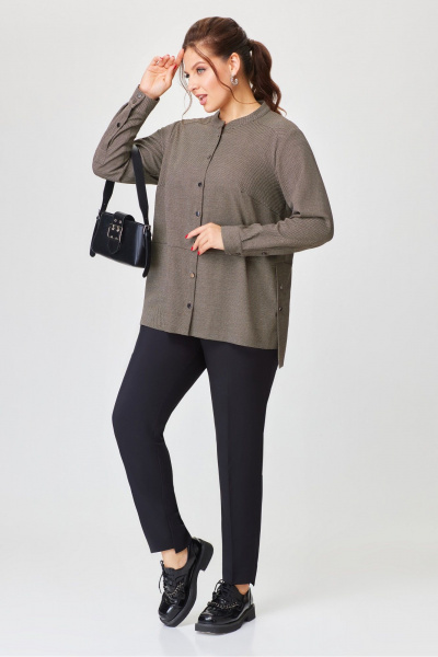 Демисезонная блуза из текстиля в стиле на каждый день DaLi 5373 капучино - фото 2