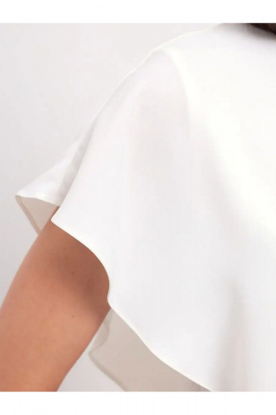 Блуза женская молочный силуэт с асимметричным низом MIRSINA FASHION 1619 молочный - фото 5