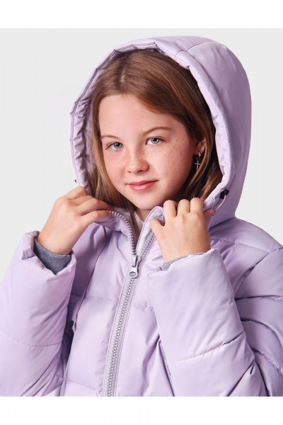 Пальто для девочки утепленное с меховой подстежкой АРТУС 24С43-Р57 бледная_лаванда - фото 13