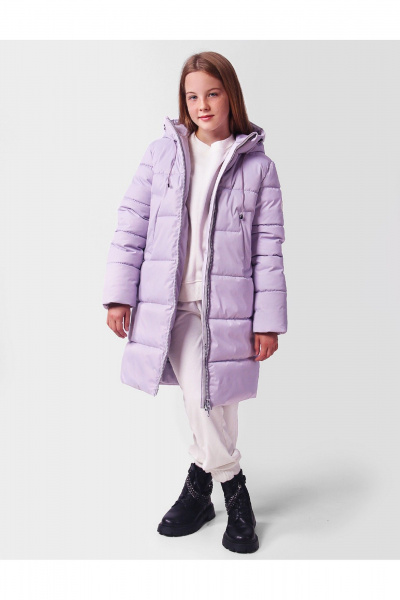 Пальто для девочки утепленное с меховой подстежкой АРТУС 24С43-Р57 бледная_лаванда - фото 9