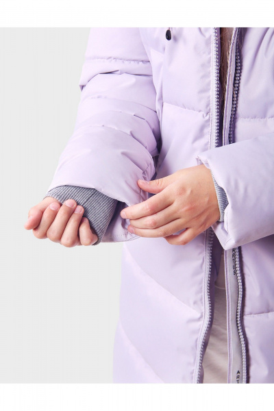 Пальто для девочки утепленное с меховой подстежкой АРТУС 24С43-Р57 бледная_лаванда - фото 8