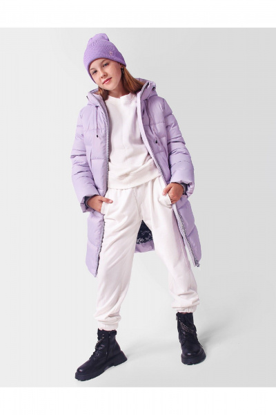 Пальто для девочки утепленное с меховой подстежкой АРТУС 24С43-Р57 бледная_лаванда - фото 6