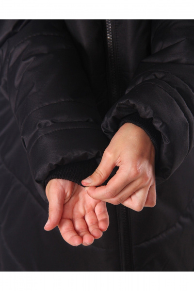 Пальто для девочки утепленное с меховой подстежкой АРТУС 24С40-Р57 черный - фото 6