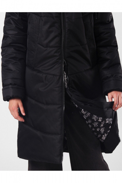 Пальто для девочки утепленное с меховой подстежкой АРТУС 24С40-Р57 черный - фото 5