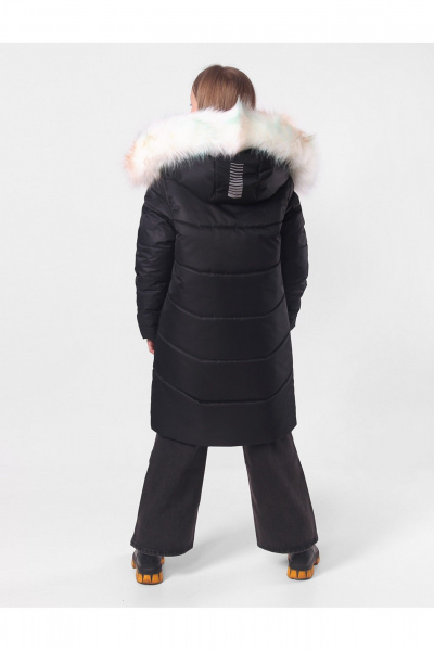 Пальто для девочки утепленное с меховой подстежкой АРТУС 24С40-Р57 черный - фото 4