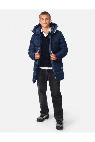 Куртка для мальчика утепленная с зонами карманов и светотехникой АРТУС 24С41-Р57 ночной_синий - фото 1