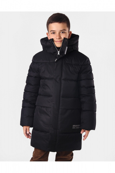 Куртка утепленная для мальчика с капюшоном и светотечностью АРТУС 24С41-Р57 черный - фото 2