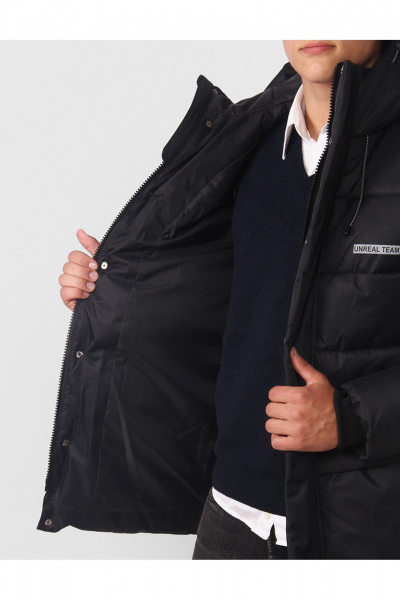 Пальто для девочки утепленное с меховой опушкой АРТУС 24С39-Р57 черный - фото 8