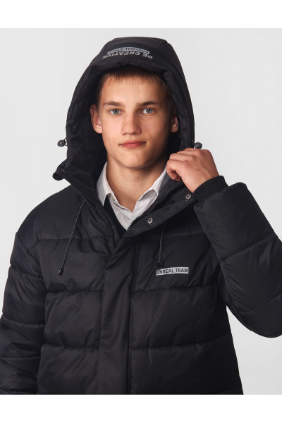 Пальто для девочки утепленное с меховой опушкой АРТУС 24С39-Р57 черный - фото 6