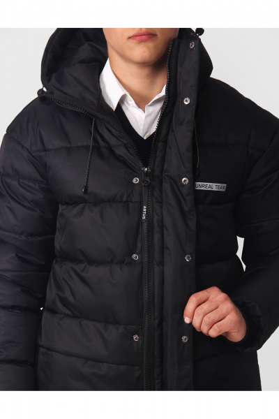 Пальто для девочки утепленное с меховой опушкой АРТУС 24С39-Р57 черный - фото 5