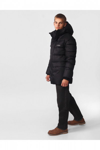 Пальто для девочки утепленное с меховой опушкой АРТУС 24С39-Р57 черный - фото 1