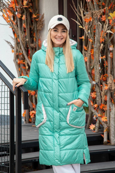 Пальто женское прямого силуэта на молнии и кнопках Azzara 3117 - фото 3