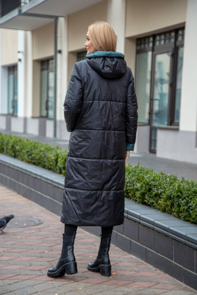 Женское зимнее двубортное пальто с капюшоном, прямое Azzara 3118Т - фото 6