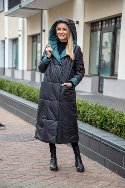 Женское зимнее двубортное пальто с капюшоном, прямое Azzara 3118Т - фото 3