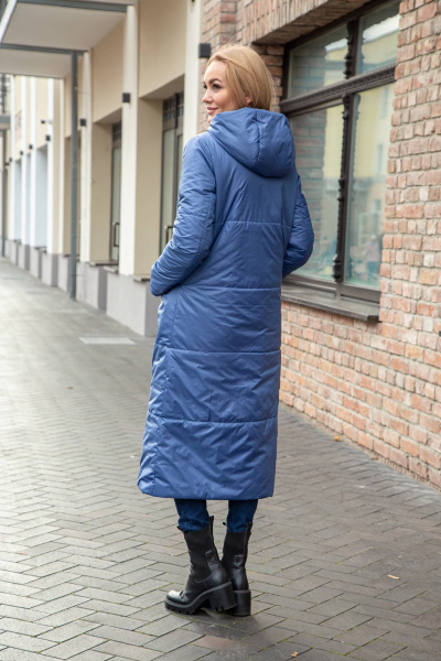 Женское зимнее двухцветное пальто из плащёвой ткани, удлиненное Azzara 3118Ч - фото 6