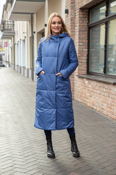 Женское зимнее двухцветное пальто из плащёвой ткани, удлиненное Azzara 3118Ч - фото 4