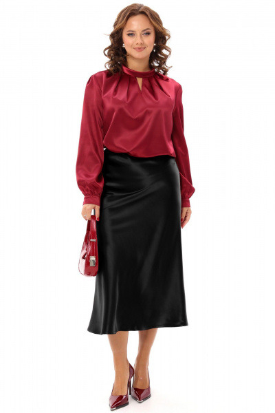 Черная юбка-трапеция из текстиля с высокой талией, длина 86 см Angelina & Сo 1183 - фото 1