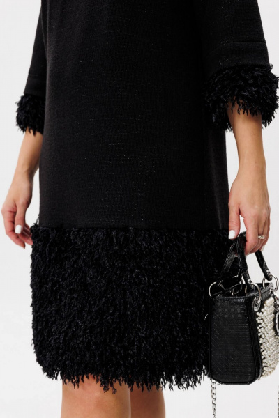 Свободное платье А-силуэта из трикотажа с перьевым декором INVITE 4085 - фото 4