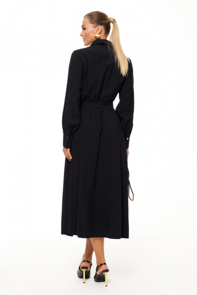 Платье-рубашка для офиса и торжественных случаев Панда 208180w черный - фото 6