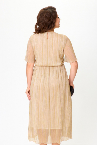 Платье круглый год из трикотажа и фатина с фигурной кокеткой ANASTASIA MAK 1225 золотой - фото 7