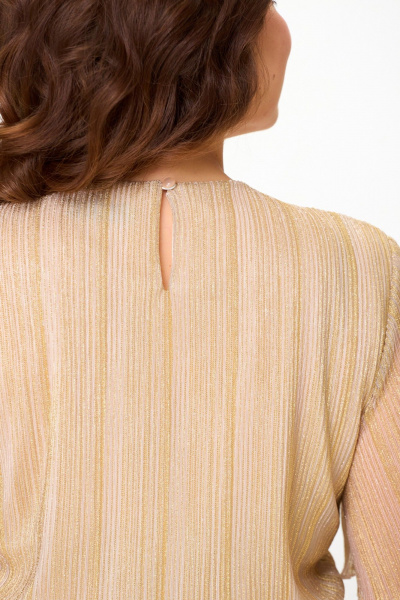 Платье круглый год из трикотажа и фатина с фигурной кокеткой ANASTASIA MAK 1225 золотой - фото 12