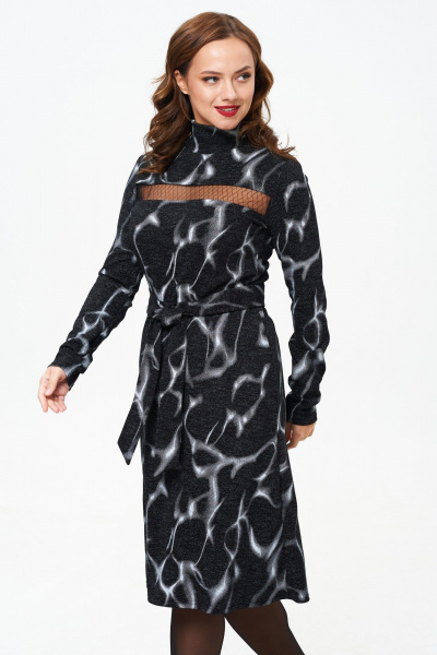 Волшебное платье из плотной ткани с разрезом и кружевом T&N 7590 - фото 5