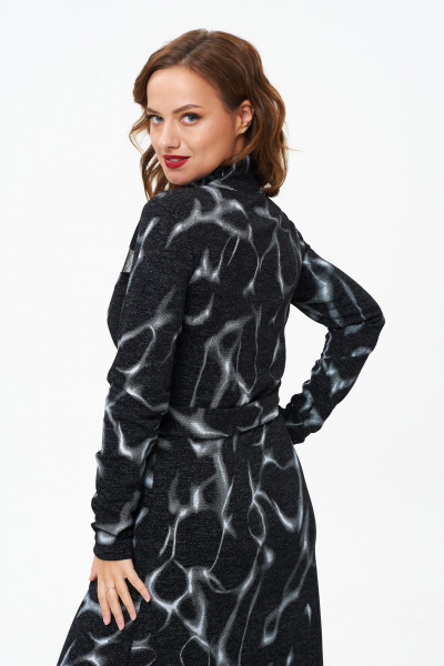 Волшебное платье из плотной ткани с разрезом и кружевом T&N 7590 - фото 6