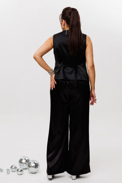 Пайеточная миди-юбка с разрезом и мягким поясом Anelli 1500 лунная_ночь - фото 13