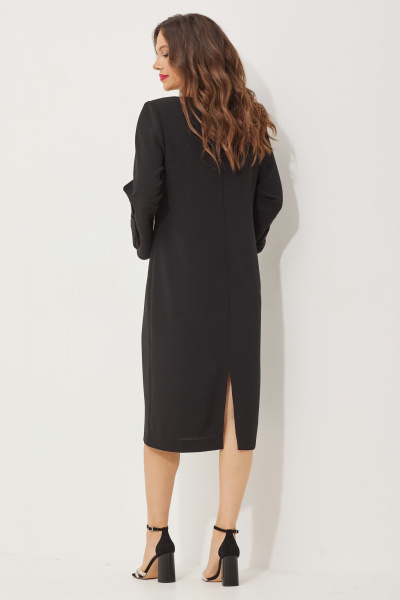 Платье полуприлегающего силуэта из костюмной ткани Магия моды 2511 черный - фото 2