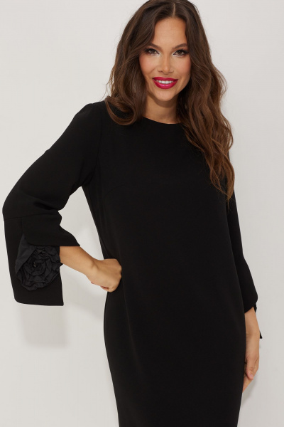 Платье полуприлегающего силуэта из костюмной ткани Магия моды 2511 черный - фото 5