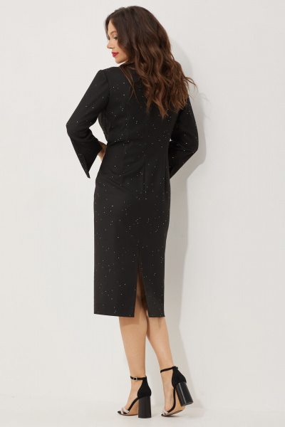 Элегантное платье с драпировкой и мерцающими пайетками Магия моды 2502 черный - фото 3
